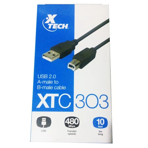 xtech XTC-303 USB2.0 A-male to B-male cable