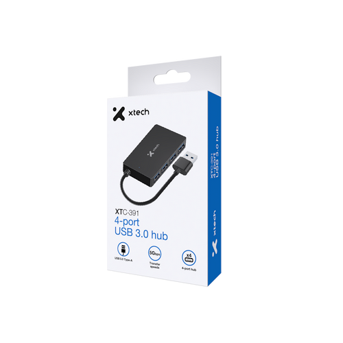Concentrador USB 3.0 de 4 puertos XTC-391 Xtech