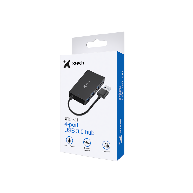 Concentrador USB 3.0 de 4 puertos XTC-391 Xtech